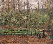 Camille Pissarro Springtime,grey weather,Eragny France oil painting artist